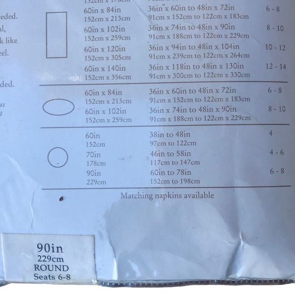 Bardwill Linen White Bead-Up Spill Proof Round 90" Silk Like Tablecloth 6-8 NEW - Picture 9 of 13